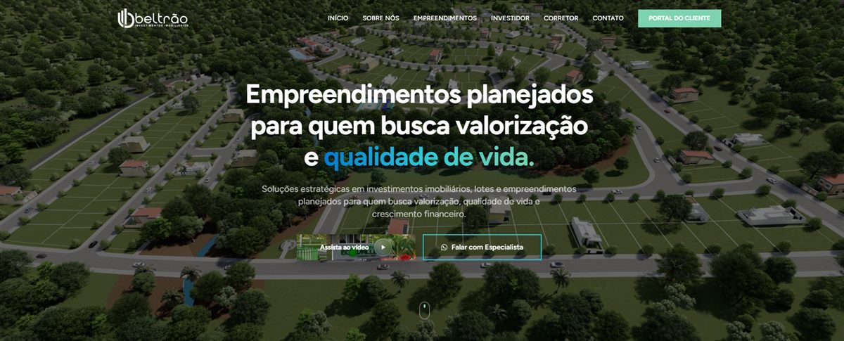 Site da Beltrão Investimentos Imobiliários